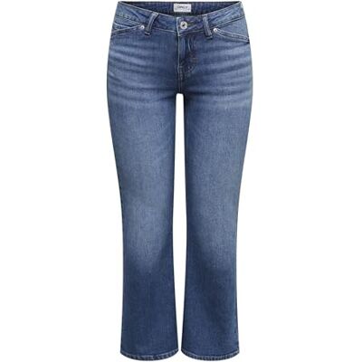 ONLY Onlsage Lw Kickflare DNM DNM Tai, Mellanblå denim, 26W / 32L ONLY Onlsage Lw Kickflare DNM DNM Tai, Mellanblå denim, 26W / 32L