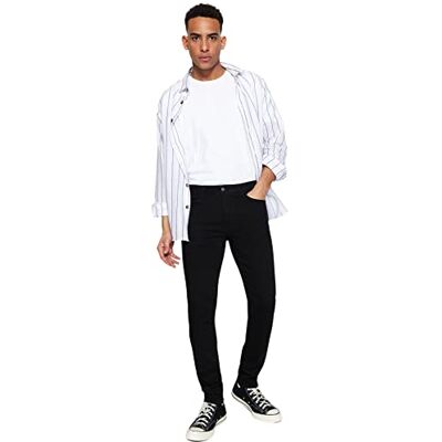 Trendyol herr rak smal normal midja jeans, svart, 29 Trendyol herr rak smal normal midja jeans, svart, 29