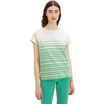 TOM TAILOR Damer T-shirt 1035480, 31329 Green Gradient Stripe, XXS TOM TAILOR Damer T-shirt 1035480, 31329 Green Gradient Stripe, XXS