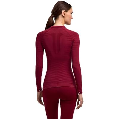 FALKE dam Baslager Ovandel Maximum Warm Round Neck W L/s Sh funktionellt garn snabbtorkande 1 del, Röd Merlot 8117 Trend, L FALKE dam Baslager Ovandel Maximum Warm Round Neck W L/s Sh funktionellt garn snabbtorkande 1 del, Röd Merlot 8117 Trend, L