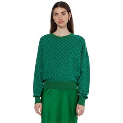 Scotch & Soda Jacquard avslappnad tröja, Ljusgrön 351, S Scotch & Soda Jacquard avslappnad tröja, Ljusgrön 351, S