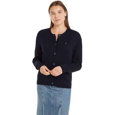 Tommy Hilfiger dam Co kabel C-nk cardigan tröja, Öken himmel, M Tommy Hilfiger dam Co kabel C-nk cardigan tröja, Öken himmel, M
