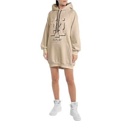 Replay Damsweatshirt, klänning med huva, 803 Light Taupe, XXS Replay Damsweatshirt, klänning med huva, 803 Light Taupe, XXS