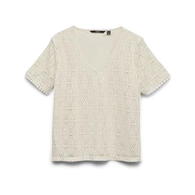 VERO MODA Vmmaya Ss V Neck Top JRS Spe, Björk, S VERO MODA Vmmaya Ss V Neck Top JRS Spe, Björk, S