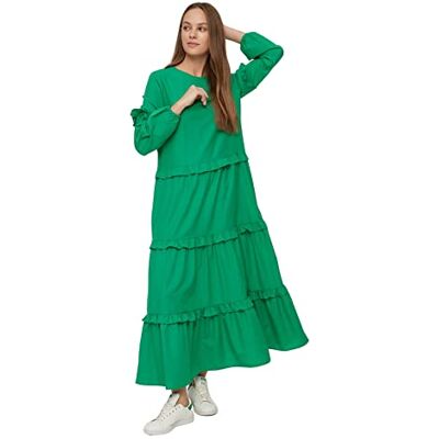 Trendyol Dam Maxi A-linje normal vävd blygsamma klänningar, gRÖN, 38 SE Trendyol Dam Maxi A-linje normal vävd blygsamma klänningar, gRÖN, 38 SE