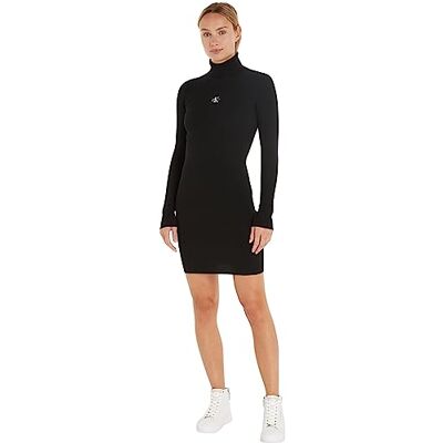 Calvin Jeans dam bricka rulle hals tröja klänning, Svart, M Calvin Jeans dam bricka rulle hals tröja klänning, Svart, M