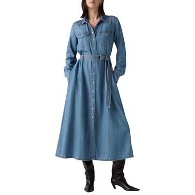 Levi's Quincey Ls Maxi Dress Bright Mid Stone, Bright Mid Stone, S Levi's Quincey Ls Maxi Dress Bright Mid Stone, Bright Mid Stone, S