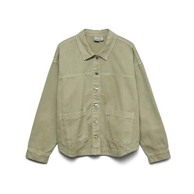 VERO MODA Damskjorta jacka VMJAMIE jeansjacka, Laurelkrans, M VERO MODA Damskjorta jacka VMJAMIE jeansjacka, Laurelkrans, M