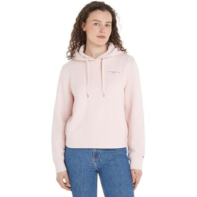 Tommy Hilfiger huvtröja för kvinnor logotyp, Rosa (Nyckfull rosa), XS Tommy Hilfiger huvtröja för kvinnor logotyp, Rosa (Nyckfull rosa), XS