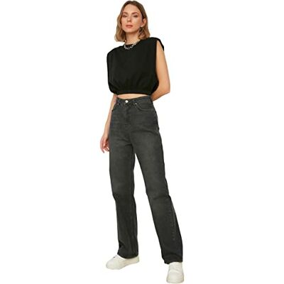 Trendyol dam Jeans Anthracite High Waist 90-talet Breda Ben Jeans Trendyol dam Jeans Anthracite High Waist 90-talet Breda Ben Jeans
