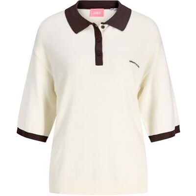 JJXX JACK & JONES Jxvilda Ss Polo Knit, Vaniljis, M JJXX JACK & JONES Jxvilda Ss Polo Knit, Vaniljis, M