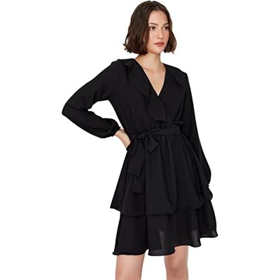 Trendyol Miniskater regular fit tyg klänning, svart, 38 Trendyol Miniskater regular fit tyg klänning, svart, 38