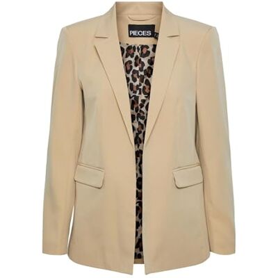 PIECES Pcbossy Blazer W. Foderdetalj, safari/detaljer: leo print, XS PIECES Pcbossy Blazer W. Foderdetalj, safari/detaljer: leo print, XS