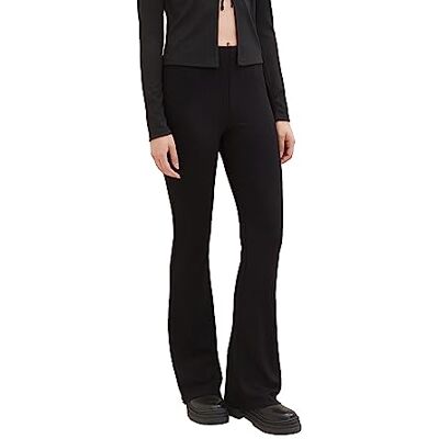 TOM TAILOR Denim dam utsvängda leggings med ribbstruktur, 14482-djup svart, XL TOM TAILOR Denim dam utsvängda leggings med ribbstruktur, 14482-djup svart, XL