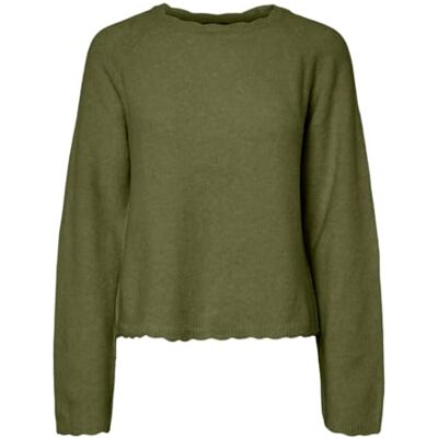 PIECES Pcrath Ls O-neck stickad Pwp Bc, sphagnum, XL PIECES Pcrath Ls O-neck stickad Pwp Bc, sphagnum, XL