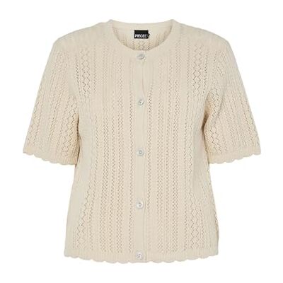 PIECES Pcnuka SS O-Neck Knit Cardigan Noos BC, Björk, L Dam, Björk, L PIECES Pcnuka SS O-Neck Knit Cardigan Noos BC, Björk, L Dam, Björk, L