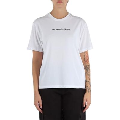 KARL LAGERFELD JEANS , Dam, Vanlig Kortärm Blur Logo T-Shirt, Vanlig Fit, Vit, L KARL LAGERFELD JEANS , Dam, Vanlig Kortärm Blur Logo T-Shirt, Vanlig Fit, Vit, L