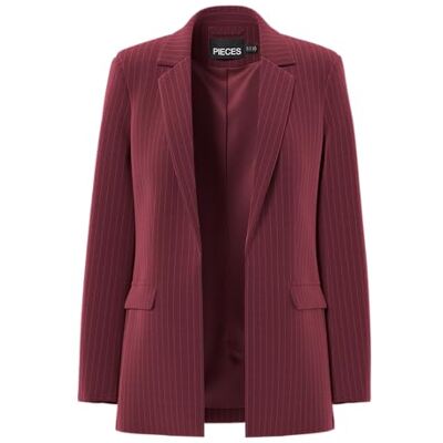 PIECES Pcbozzy Ls Loose Striped Blazer Noos Bc, tawny port, XS PIECES Pcbozzy Ls Loose Striped Blazer Noos Bc, tawny port, XS