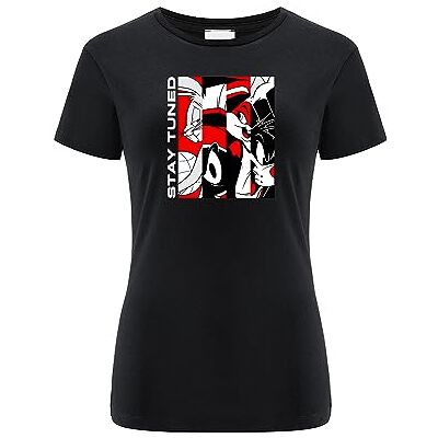 ERT GROUP Warner Bros. Space Jam 2, Space Jam 018, Kortärmad T-shirt dam, 100% bomull, Ensidigt levande tryck, Size L, Black, Sömlös design, Smidigt och elastiskt tyg för vardaglig lätthet ERT GROUP Warner Bros. Space Jam 2, Space Jam 018, Kortärmad T-shirt dam, 100% bomull, Ensidigt levande tryck, Size L, Black, Sömlös design, Smidigt och elastiskt tyg för vardaglig lätthet