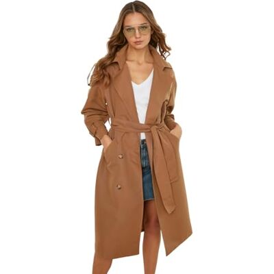 Trendyol Vizon Archbreaker detaljerad vattenkörning lång trenchcoat vattentät dam, mink, 34, Mink, 34 Trendyol Vizon Archbreaker detaljerad vattenkörning lång trenchcoat vattentät dam, mink, 34, Mink, 34