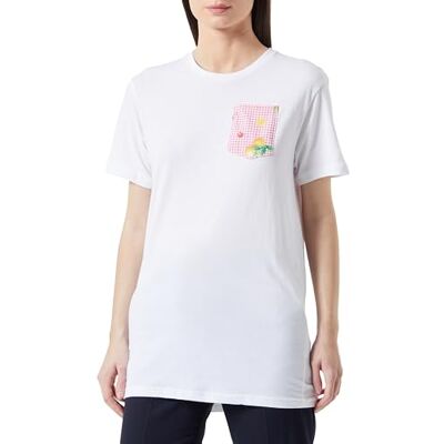 Madame Frenchcool Picnic frukt vit T-shirt, Vitt och blått, L Madame Frenchcool Picnic frukt vit T-shirt, Vitt och blått, L