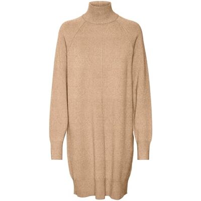VERO MODA VMGOLD LINK LS kort Highneck Dress Boo, Nomad/detalj:w. melerad, M VERO MODA VMGOLD LINK LS kort Highneck Dress Boo, Nomad/detalj:w. melerad, M