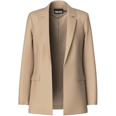 PIECES Damer Pcbozzy Ls Loose Blazer Noos Bc, Silver Mink, S PIECES Damer Pcbozzy Ls Loose Blazer Noos Bc, Silver Mink, S