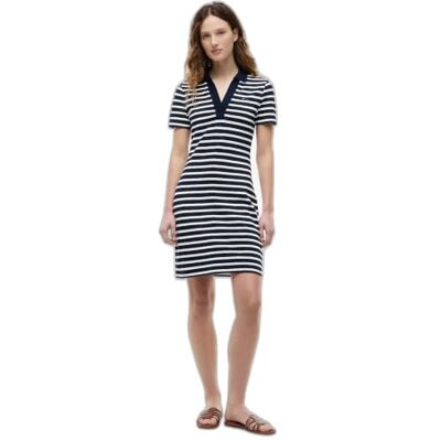Tommy Hilfiger Dam Slim Open Nk Poloklänning Ss Ww0Ww42567, Blå, XS Tommy Hilfiger Dam Slim Open Nk Poloklänning Ss Ww0Ww42567, Blå, XS