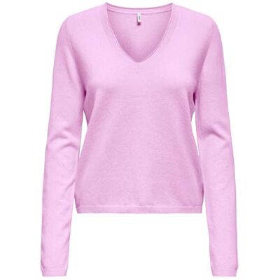 ONLY Onlloyal Life Ls V-hals tröja KNT Nca, Superrosa, XS ONLY Onlloyal Life Ls V-hals tröja KNT Nca, Superrosa, XS