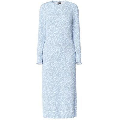 PIECES Pcflora Ls Midi Dress Noos Bc, Kashmirblå, XL PIECES Pcflora Ls Midi Dress Noos Bc, Kashmirblå, XL
