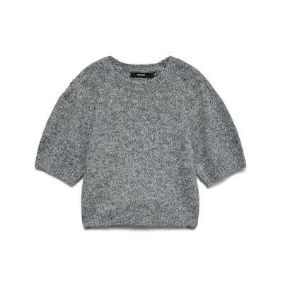 VERO MODA dam Vmnovah Ss O-hals puff tröja Ga Noos, Medium grå melerad, XS VERO MODA dam Vmnovah Ss O-hals puff tröja Ga Noos, Medium grå melerad, XS