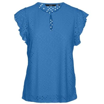 VERO MODA dam Vmtassa Ss O-Neck JRS Ga Top, Ibiza Blue, S VERO MODA dam Vmtassa Ss O-Neck JRS Ga Top, Ibiza Blue, S