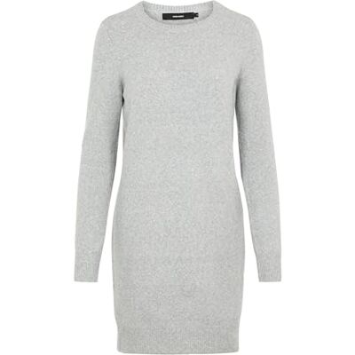 VERO MODA dam VMDOFFY LS O-hals klänning GA NOOS 10215523, Grå (Ljusgrå Melange Ljusgrå Melange), S VERO MODA dam VMDOFFY LS O-hals klänning GA NOOS 10215523, Grå (Ljusgrå Melange Ljusgrå Melange), S