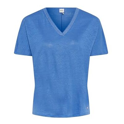 Brax Style Caelen enfärgad T-shirt i linne, 24 safir blå, 46 Brax Style Caelen enfärgad T-shirt i linne, 24 safir blå, 46