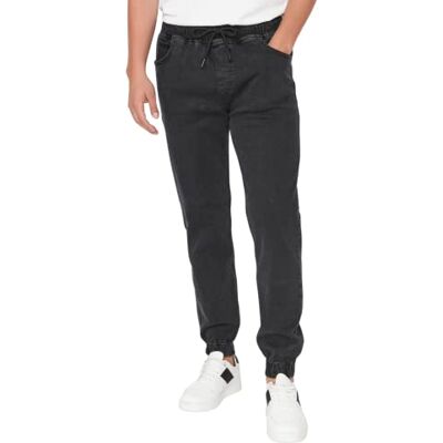 Trendyol Herr ung normal midja smal passform joggingbyxor jeans, Grått, 46 SE Trendyol Herr ung normal midja smal passform joggingbyxor jeans, Grått, 46 SE