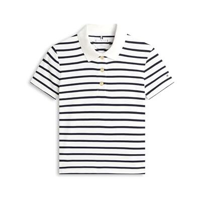 Tommy Hilfiger dam guld knapp smal ss polo Ww0Ww45768, blå, XL Tommy Hilfiger dam guld knapp smal ss polo Ww0Ww45768, blå, XL