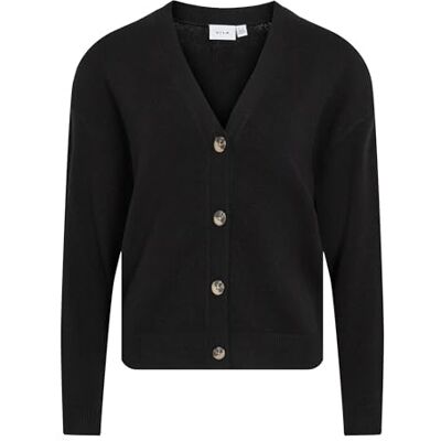 Vila Viril V-hals stickad kofta – Noos, svart, XXL Vila Viril V-hals stickad kofta – Noos, svart, XXL