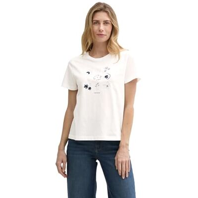 TOM TAILOR T-shirt för kvinnor, 10320 Mjuk klar vit, XL TOM TAILOR T-shirt för kvinnor, 10320 Mjuk klar vit, XL