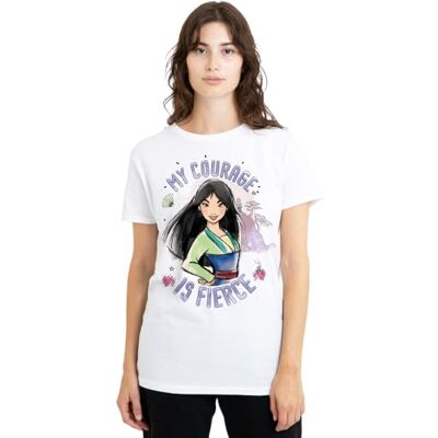 Mulan My Courage is Fierce Ladies T-shirt, vit, XX-Large, Vitt, XXL Mulan My Courage is Fierce Ladies T-shirt, vit, XX-Large, Vitt, XXL