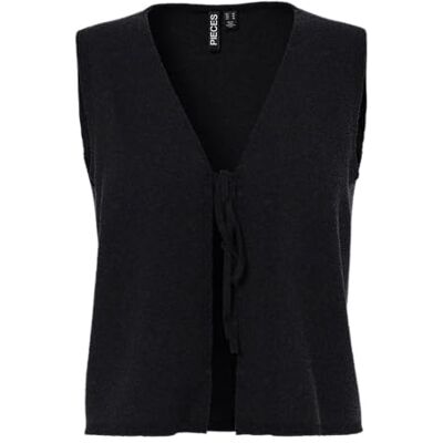 PIECES Pcbree Sl tie Knit Vest Noos Bc, svart, XS PIECES Pcbree Sl tie Knit Vest Noos Bc, svart, XS