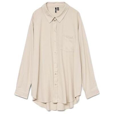 VERO MODA VMCMYMILO LS skjorta WVN GA NOOS CUR, Silverfoder, 48 VERO MODA VMCMYMILO LS skjorta WVN GA NOOS CUR, Silverfoder, 48