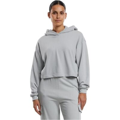 Urban Classics Dam huvtröja dam överdimensionerad skuren lätt Terry Hoodie, avslappnad huvtröja för kvinnor, kort skuren, Lightasfal, 3XL Urban Classics Dam huvtröja dam överdimensionerad skuren lätt Terry Hoodie, avslappnad huvtröja för kvinnor, kort skuren, Lightasfal, 3XL