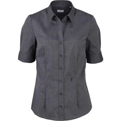 Seidensticker Sidenklistermärken damer blus – skjortblus – strykfri – slim fit – kortärmad – uni – 100% bomull, GRÅ, 40 Seidensticker Sidenklistermärken damer blus – skjortblus – strykfri – slim fit – kortärmad – uni – 100% bomull, GRÅ, 40