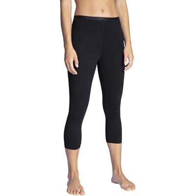 CALIDA Natural Comfort 3/4 leggings, dam, tillverkade av högkvalitativ bomull, svart, 48-50 CALIDA Natural Comfort 3/4 leggings, dam, tillverkade av högkvalitativ bomull, svart, 48-50