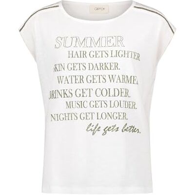 Cartoon Tecknad dam-t-shirt, Patch Cream/Grön, 42 Cartoon Tecknad dam-t-shirt, Patch Cream/Grön, 42