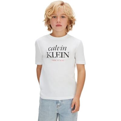 Calvin pojke logo ss t-shirt LVCKSJA07B S/S t-shirt, vit (vit 11-0601 TCX), 8 år Calvin pojke logo ss t-shirt LVCKSJA07B S/S t-shirt, vit (vit 11-0601 TCX), 8 år