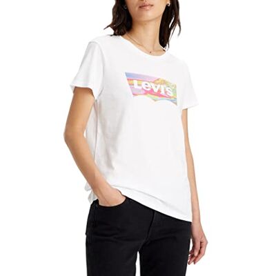 Levi's dam Tröja Perfect Tee Shirt, Den perfekta te marbling Bw Fill ljus vit, S Levi's dam Tröja Perfect Tee Shirt, Den perfekta te marbling Bw Fill ljus vit, S