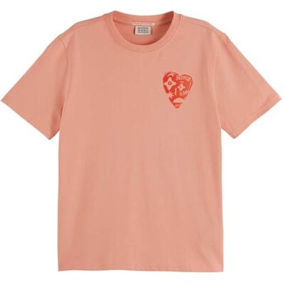 Scotch & Soda Chest Artwork Regular fit T-shirt, Persika rosa 636, XL Scotch & Soda Chest Artwork Regular fit T-shirt, Persika rosa 636, XL