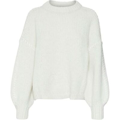 VERO MODA dam Vmfeng Ls O-hals tröja Ga Boo stickad tröja, Björk/detalj: w. Snövit, S VERO MODA dam Vmfeng Ls O-hals tröja Ga Boo stickad tröja, Björk/detalj: w. Snövit, S