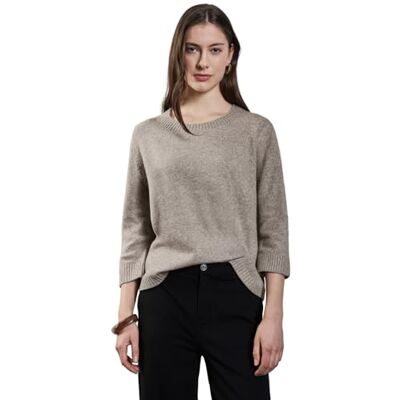 Street One Stickad tröja med rund hals, Breezy Beige Mel., 42 Street One Stickad tröja med rund hals, Breezy Beige Mel., 42